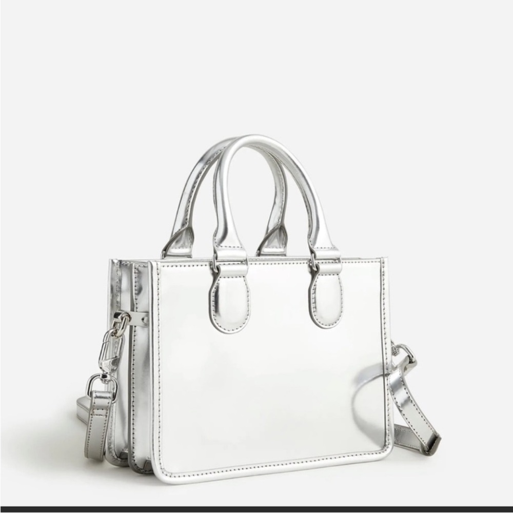 J.CREW SILVER VIENNA LADY BAG